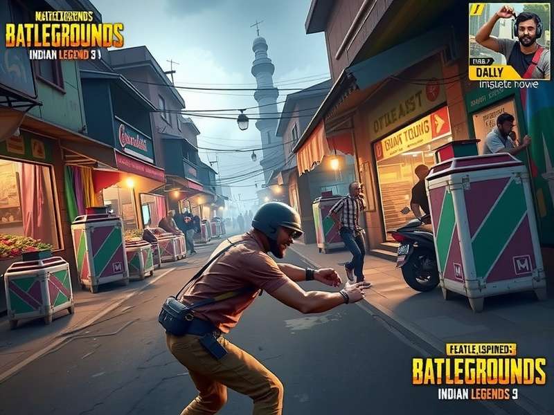PUBG Mobile Indian Legends - Gameplay Screenshot PUBG Mobile Indian Legends gameplay showing players fighting in a market inspired by Delhi's Chandni Chowk