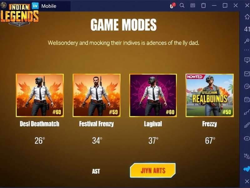 PUBG Mobile Indian Legends - Game Modes PUBG Mobile Indian Legends game modes selection screen showing Desi Deathmatch and Festival Frenzy